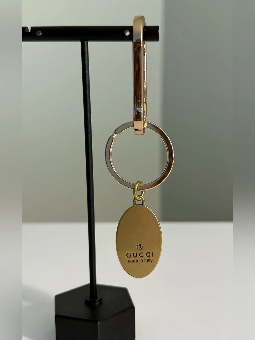 Luxury Gold Bee Keychain with Pink Enamel Oval Charm